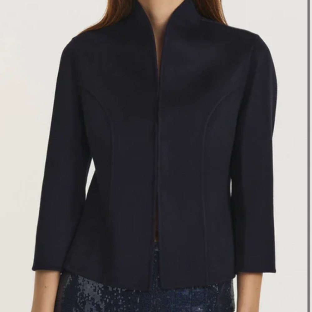 PAUW Amsterdam $1.2k Short Double Face Cashmere Blazer sz 1=Small EUC Dark Blue - Picture 3 of 14